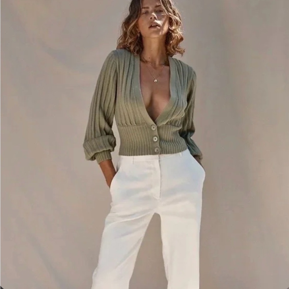 Aritzia Wilfred Plunge Front Cardigan